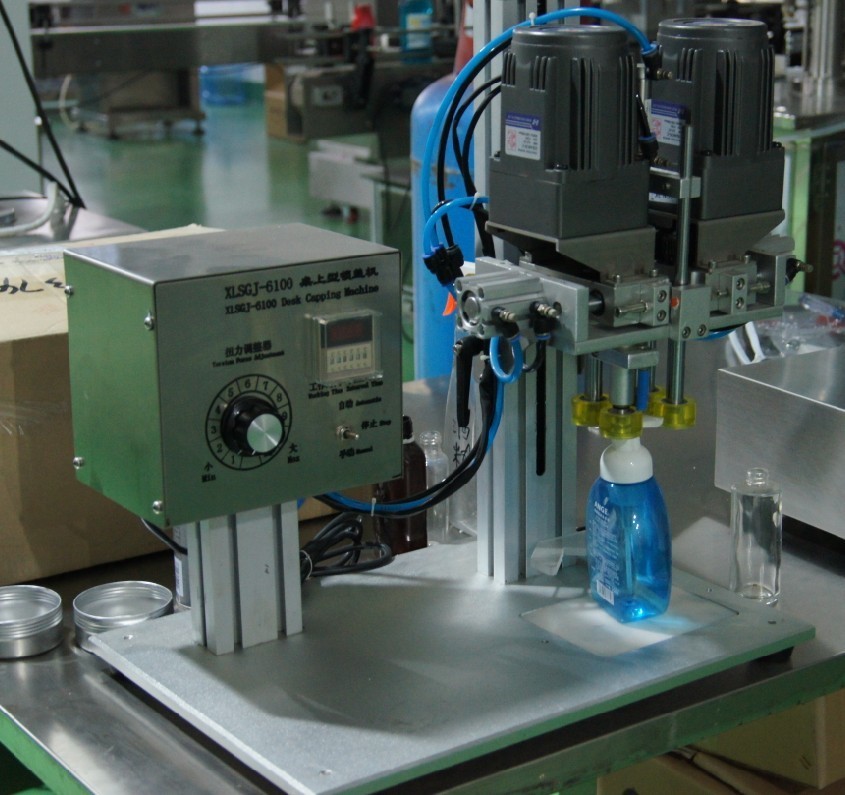 desktop screw capping machine semi automatic barisan pengeluaran detergen cecair separa automatik