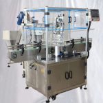 Peralatan Capper Botol Jus Plastik Rotary Dengan Penyuap Lif Tudung