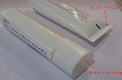welding samples by ultrasonic tube sealer sampel kimpalan oleh pengedap tiub ultrasonik.jpg