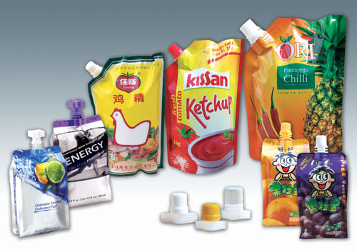 spout bags after filling beg muncung kepala tunggal yang diisi dengan corong .jpg